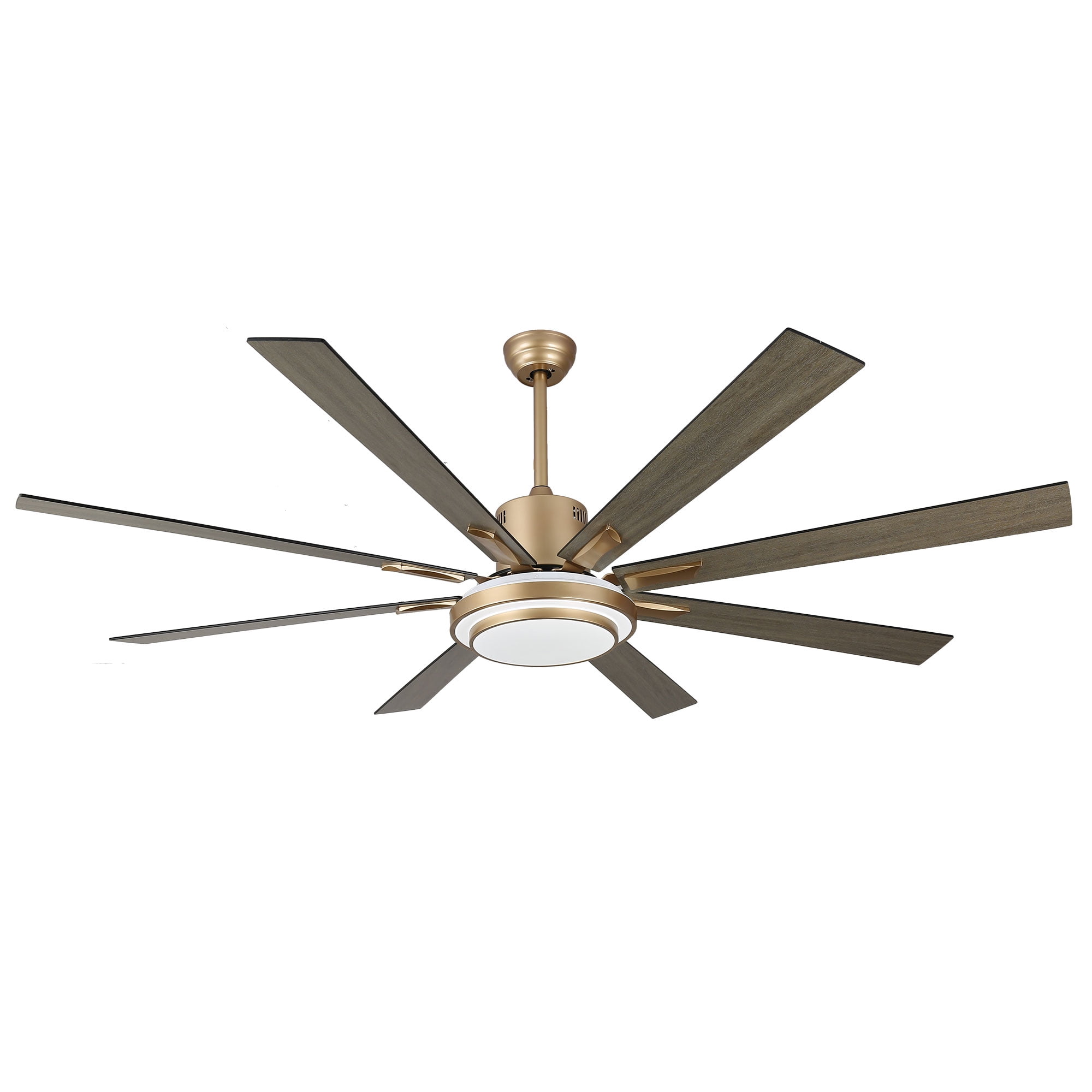 Bella Depot 72" Modern LED Gold Ceiling Fan 6-Speed Reversible Chandelier With Dimmable Light and Remote Control