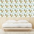 thumbnail image 3 of Ambesonne Flowers Colorful Peel & Stick Wallpaper for Home, Nature Feel Spring, 13"x72", Green Pale Blue and Orange, 3 of 5