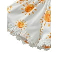 thumbnail image 7 of Cenuakty Newborn Casual Style Romper, Baby Girl Sleeveless Sun Print V-neck Playsuit with Decorative Flower, 7 of 7