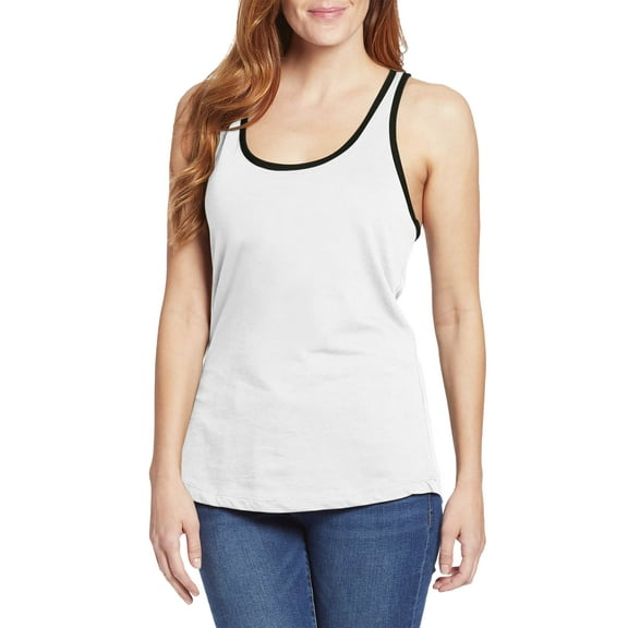 Ma Croix Women's Racer Back Sleeveless Tee Shirts with Contrast Binding Slassic Workour Tank Top