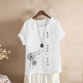 thumbnail image 2 of IROINNID Fashion Women Summer Loose Print Round-Neck Button Down T-Shirt Short Sleeve Casual Tops Blouse, 2 of 4