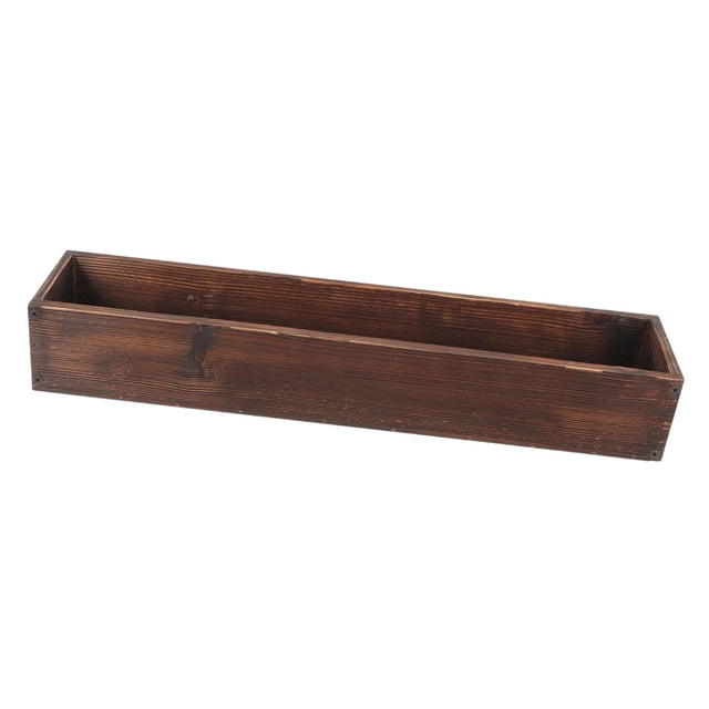 jesticaly Rustic Wood Planter Box Rectangle Decorative Multiuse Flowerpot Cafes And Bars Plant Container Vegetable Planting Box Brown 50x11x8.5cm