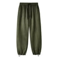 thumbnail image 2 of Men's Casual Pants Men's Casual Pants Solid Color Suede Straight And Army Green XL, 2 of 4