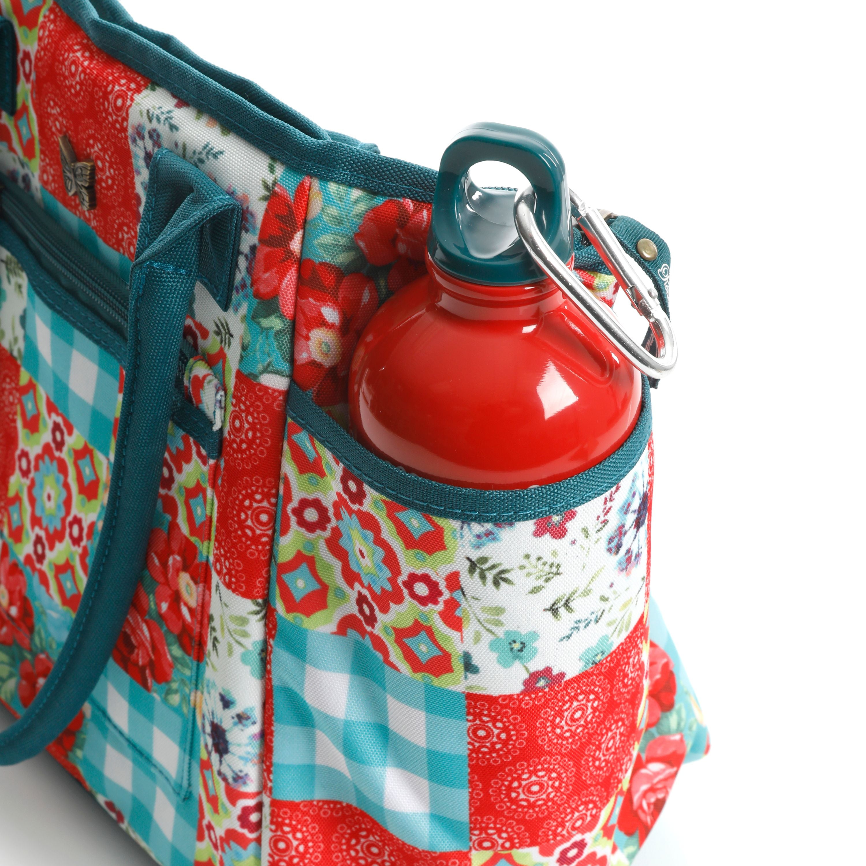 Insulated Water Bottle Carrier - Pink Patchwork