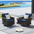 thumbnail image 6 of Outdoor Rust-Proof Steel Frame Swivel Chairs, Set of 2, PE Woven Wicker, Blue, 6 of 9