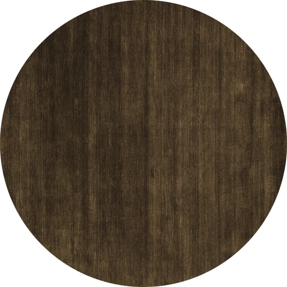 Ahgly Company Indoor Round Abstract Brown Contemporary Area Rugs, 8' Round