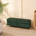 thumbnail image 5 of Nmkwnr 49.21" Upholstered Storage Bench with Metal Legs, Soft Velvet Storage Ottoman for Living Room, Entryway, Bedroom, Green, 5 of 8