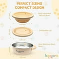 thumbnail image 2 of HANARA 2-in-1 Insulated Stainless Steel Dog Bowl with Extra Collapsible Lid and Handle for Dog Cat Pet | Non Slip Rubber Bottom | Portable, Great for Indoor, Outdoor| 30 OZ (Plus 20 oz) (Beige), 2 of 8
