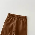 thumbnail image 5 of LIIPEE Girl Boy Casual Pants Solid Color Elastic Waist Wide Leg Flare Trousers Toddler Classic Birthday Stretch Street Outdoor Hiking Pants,Coffee,4-5 Years, 5 of 5