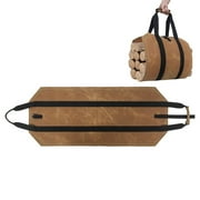 Large-capacity Firewood Storage Bag Outdoor Camping Canvas Wear-resistant Log Carrier Bag