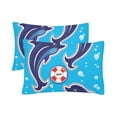 thumbnail image 3 of MKHERT Blue Cute Dolphins Pillowcase Pillow Protector Cushion Cover 20x30 inch,Set of 2, 3 of 3