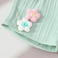 thumbnail image 2 of mgoYE Baby Girl Clothes 6-9 Months Toddler Baby Girl Clothes Knit Floral Fly Sleeve Tops Shorts Cute Summer Spring Outfits Infant Clothing Set(Green,18-24 Months), 2 of 5