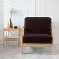 thumbnail image 3 of Skksst Jacquard Armchair Slipcover Wood Arm Single Sofa Zipper Cover Furniture Portector, 3 of 7