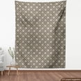 thumbnail image 4 of Ambesonne Geometric Fabric by the Yard Upholstery, Ethno Ornamental Floral, 2 Yards, Taupe and Dark Eggshell, 4 of 5
