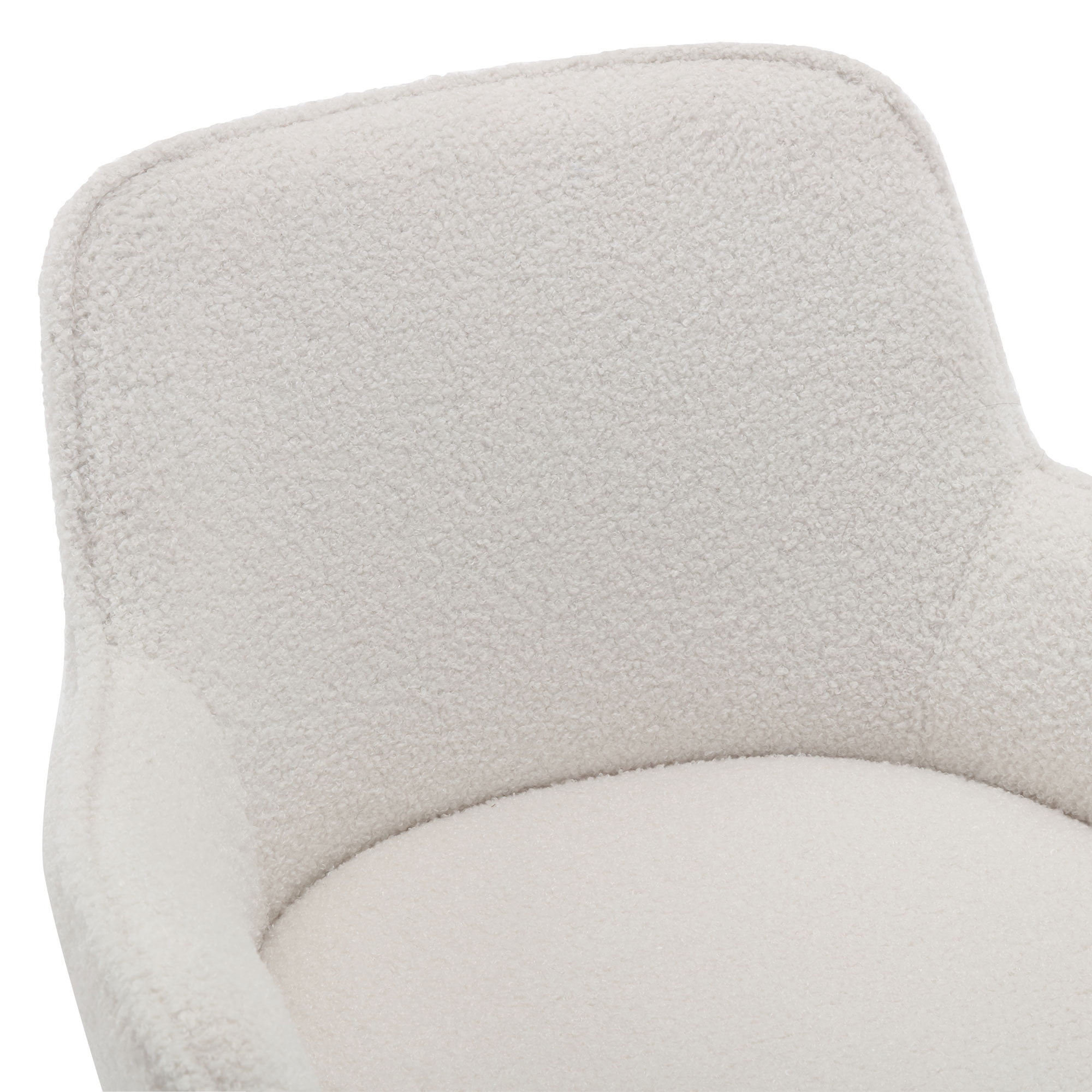 Zesthouse 26.6" Swivel Counter Height Bar Stools Set of 2, Upholstered Sherpa Barstool with Curved Back and Wood Legs, Mid Century Modern Counter Height Chairs for Pub Kitchen Island, White