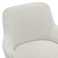 thumbnail image 4 of Zesthouse 26.6" Swivel Counter Height Bar Stools Set of 2, Upholstered Sherpa Barstool with Curved Back and Wood Legs, Mid Century Modern Counter Height Chairs for Pub Kitchen Island, White, 4 of 11