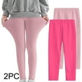 thumbnail image 2 of Bixock Toddler Boys Girls Jogger Sweatpants,Pants for Kids Girls 2-Pack Thin Leggings Solid Color Basic Stretch Layer Pants, 2 of 5