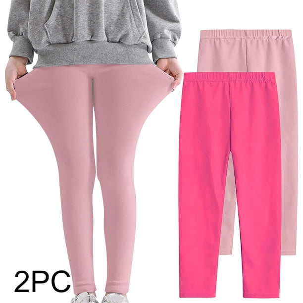 Odeerbi 3-12 Años Niñas 2 Pcs Leggings Mallas Elásticas Lycra Pantalones de Comodidad Suavidad Transpirable Pantimedias