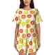 thumbnail image 1 of Fotbe Lemon Orange Conjunto de Pijama Estampado para Mujer, 2 Piezas, Ropa de Dormir con Camiseta de Manga Corta y Shorts Suaves-Medium, 1 of 6
