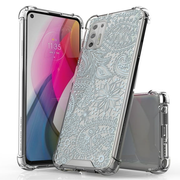 ANJ  Hybrid Slim Hard Back Cover Case Flexible Bumper for Motorola Moto G Stylus 2021 - Tribal Paisley