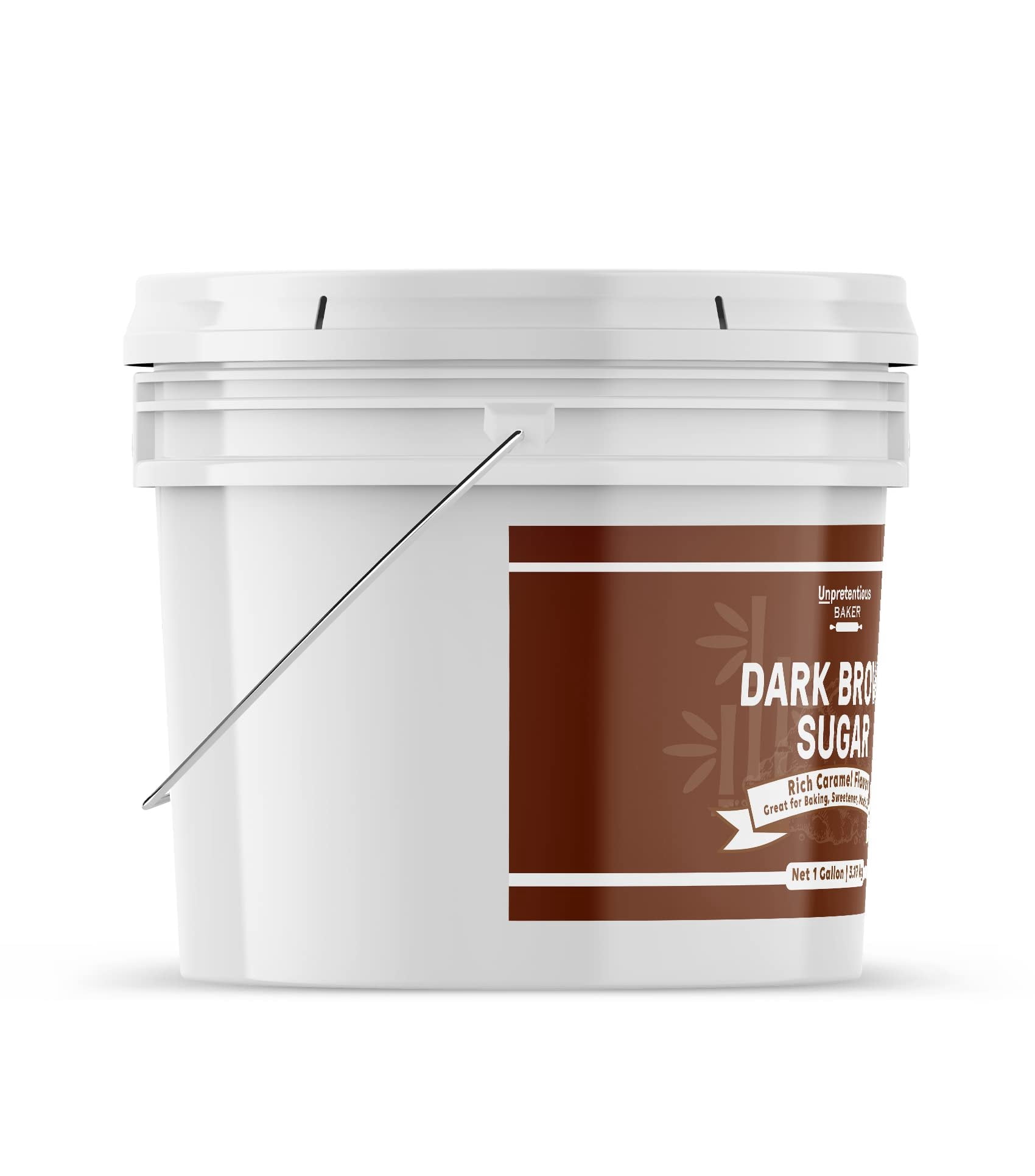 Unpretentious Dark Brown Sugar, Great for Baking, Rich Caramel Flavor, Sweetener 1 Gallon Bucket