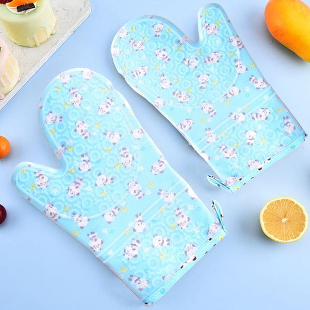 Xihbxyly Guantes de Silicona, Resistentes Al Calor, Elegantes Guantes de Cocina de Algodón con Aislamiento, Cómodos para Utensilios de Cocina Calientes, Versátiles para Cocinar y Hornear, Accesorio E