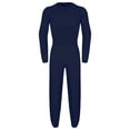 thumbnail image 3 of CHICTRY Combinaison Adaptative pour Hommes Manches Longues Poignets Élastiques Combinaison Anti-Rayures Col Rond Justaucorps d'Infirmière Bleu Foncé TG, 3 of 5