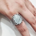 thumbnail image 6 of Natural Aquamarine Mens Ring, March Aquamarine Ring, Aquamarine Ring, Silver Jewelry, 925 Silver Ring, Gift, Heavy Mens Ring, Arabic Design, Ottoman Style Ring, Christmas, Turkey Mens Signet Ring, 6 of 8