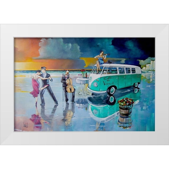 West, Ronald 32x23 White Modern Wood Framed Museum Art Print Titled - Sunset Dance