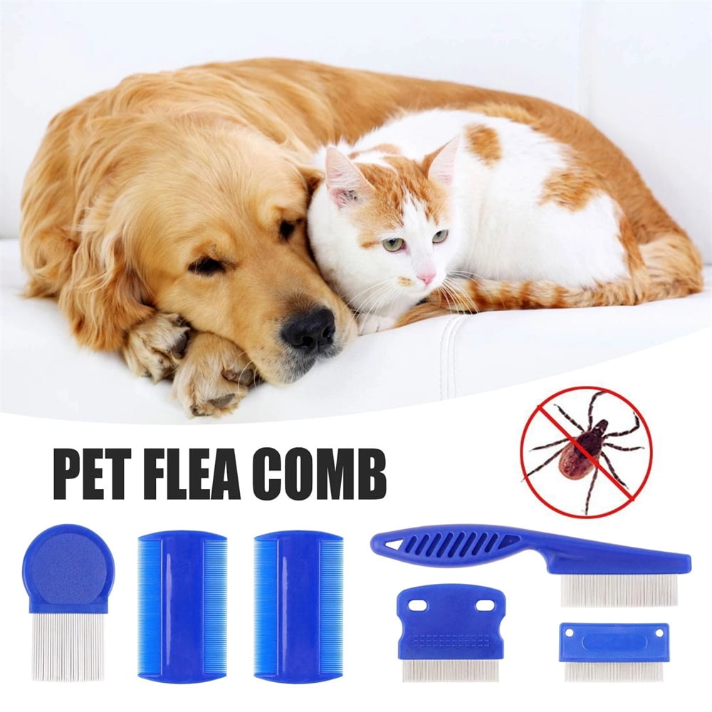 6 Pcs/set Home Pet Animal Care Flea Comb For Cat Dog Pet Stainless Steel Comfort Flea Hair Comb