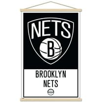 NBA Brooklyn Nets - Logo 21 Wall Poster with Wooden Magnetic Frame, 22.375" x 34"
