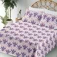 thumbnail image 3 of Ambesonne Boho Fitted & Flat Sheet with Sham 3 Pcs Set, Ikat Pattern of Modern Tribal, Twin XL, Pink Rose and Quartz, 3 of 5