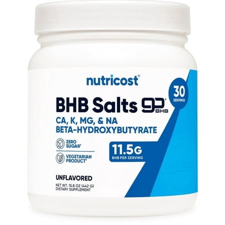 Nutricost 4-in-1 BHB Powder (Unflavored) Exogenous Ketone Salts