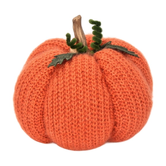 Pumpkin Table Decor Orange Knit Single Piece for Halloween and Thanksgiving Indoor Display