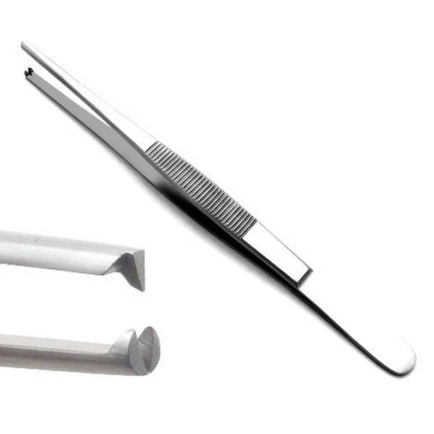 Dissecting Tissue 1x2 Rat Tooth Blunt Thumb Forceps Tweezers 5