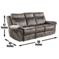 thumbnail image 3 of Steve Silver Nashville Faux Suede Reclining Sofa with Console, USB, Grey, 39" x 88" x 41", 3 of 10