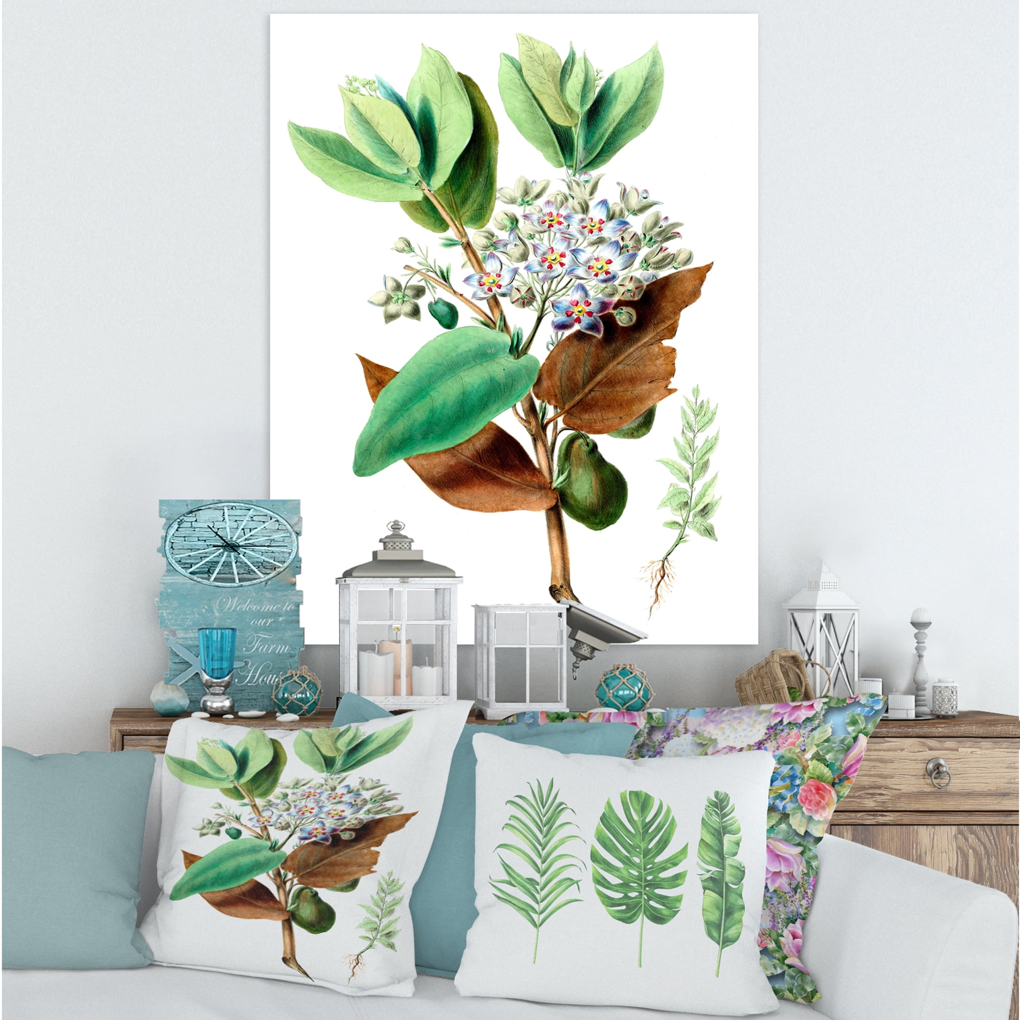 Designart ' Ancient Plant Life XXVIII ' Traditional Canvas Wall Art Print