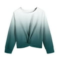 thumbnail image 5 of FAIWAD Girls Casual Twist Front Sweatshirt Tie Dye Printed Long Sleeve Crop Pullover Teen Lightweight Daily School Clothes, 5 of 6