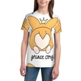 thumbnail image 2 of Honeii Prince Corgi Dog Print Youth Short Sleeve T-Shirt,Boys Athletic Shirt,Quick Dry Short Sleeve Performance Moisture Wicking T Shirt, 2 of 6