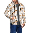 thumbnail image 2 of Wukai Cute Dog Print Men's Zip-Up Hoodie,Fleece Full-Zip Hoodie for Men, Hooded Sweatshirt-Large, 2 of 5