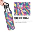 thumbnail image 4 of Yayeee 33oz Insulated Water Bottle Double Wall Stainless Steel with Flip Straw Lid, Colorful Wavy Pattern, 4 of 7