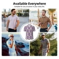 thumbnail image 4 of Kdxio Violets Flowers Print Men's Short Sleeve Polo Shirt,Midweight Men's Shirt, 4 of 6