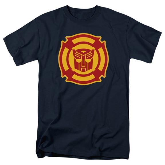 Transformers Rescue Bots Logo S/S Adult 18/1 T-Shirt Navy