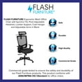 thumbnail image 4 of Flash Furniture Ergonomic Mesh Office Chair with Synchro-Tilt, Pivot Adjustable Headrest, Lumbar Support, Coat Hanger and Adjustable Arms in Black, 4 of 15