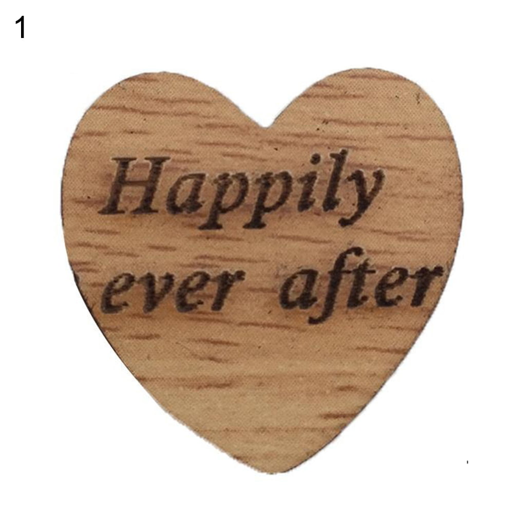 50pcs Rustic Wooden Wood Love Heart Wedding Table Scatter Decoration DIY Crafts 