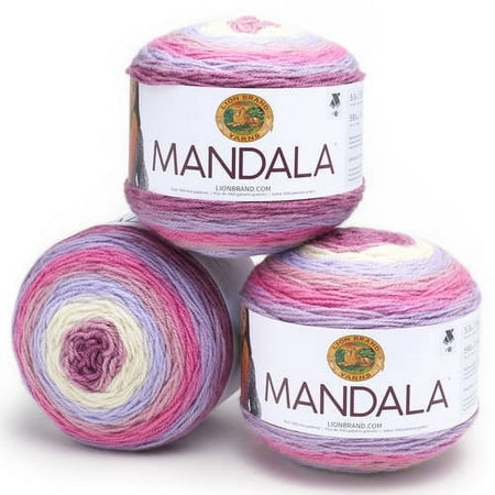 UPC: 0842093110279 | Lion Brand Yarn Mandala Wood Nymph Self-Striping Light Acrylic Multi-color Yarn 3 Pack