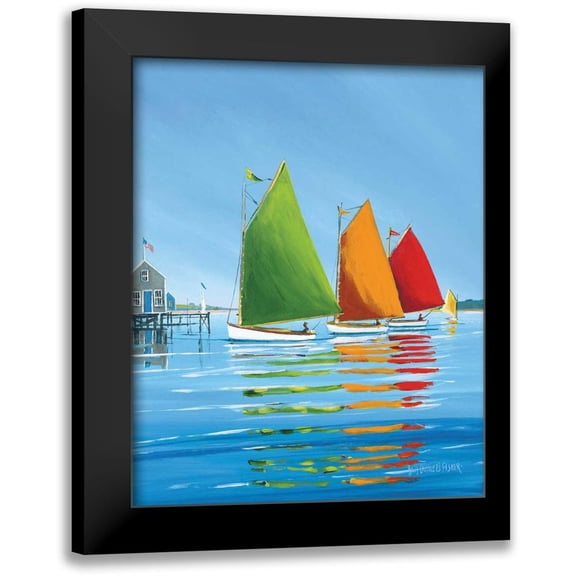 Caldwell Fisher, Sally 12x14 Black Modern Framed Museum Art Print Titled - Cape Cod Sail