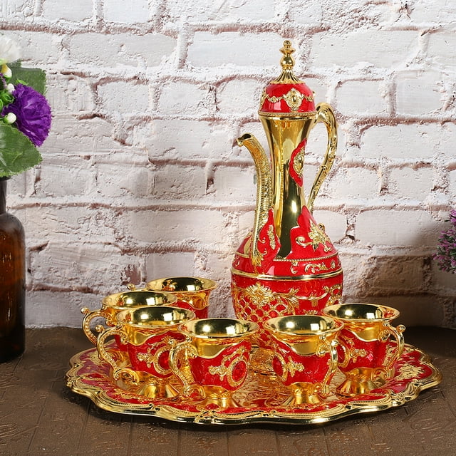 Pot à Vin de Luxe, Gobelets à Vin en Métal Décoration de Table Pratique