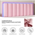thumbnail image 4 of 4 EVER WINNER Queen Size LED Bed Frame, Pink Queen Bed Frame with LED Light Headboard, PU Leather Upholstered Bed Frame, Pink, 4 of 7