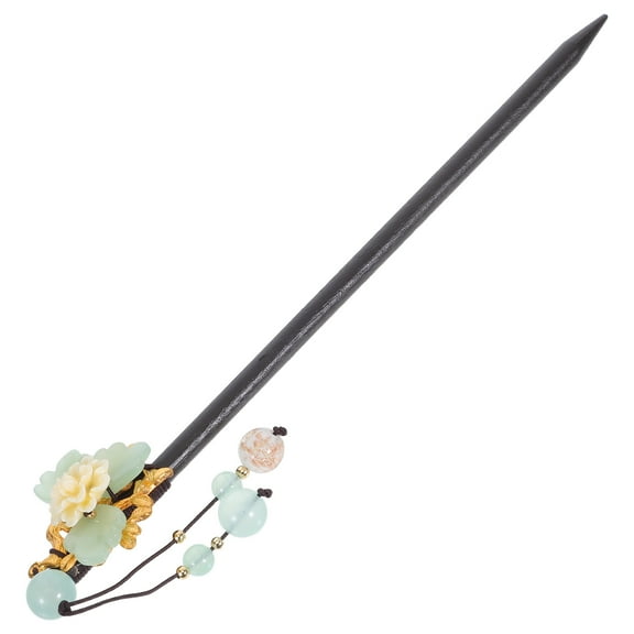 Homoyoyo 1Pc Black Wooden Hair Stick Retro Style Hair Accessories for Ancient Style Parties and Festivals